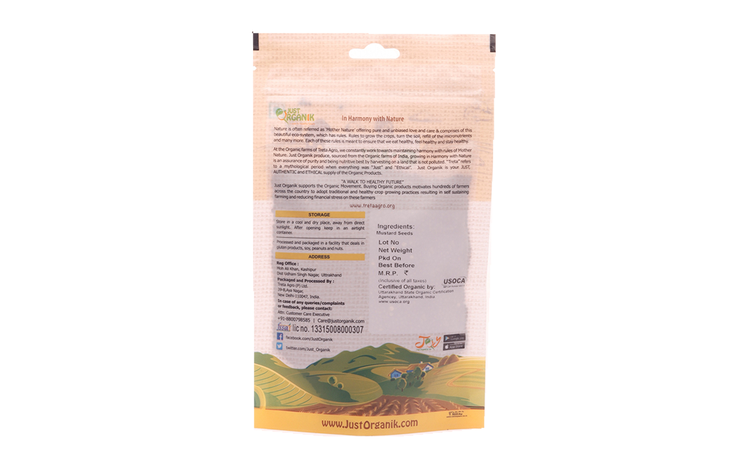 Just Organik Organic Mustard Seeds    Pack  100 grams